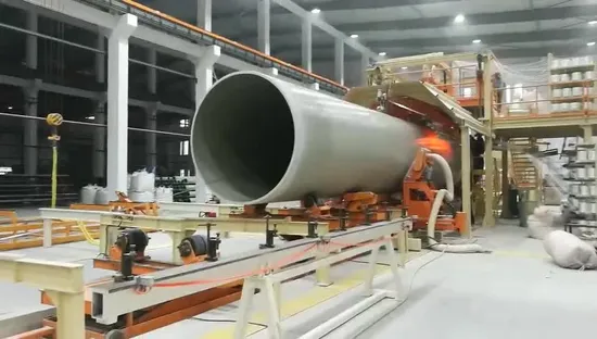 Línea de producción de bobinado de filamento continuo para tubos de fibra de vidrio GRP