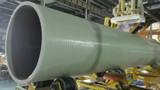 Proceso de bobinado de filamento continuo Tubo de elevación de GRP para tratamiento de aguas residuales